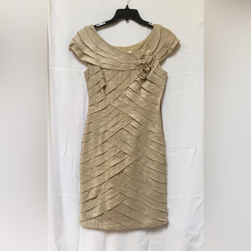 London Times Formal Champagne Dress
